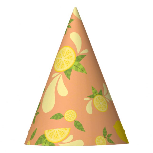 Citrus Splash Illustration Party Hat (Front)