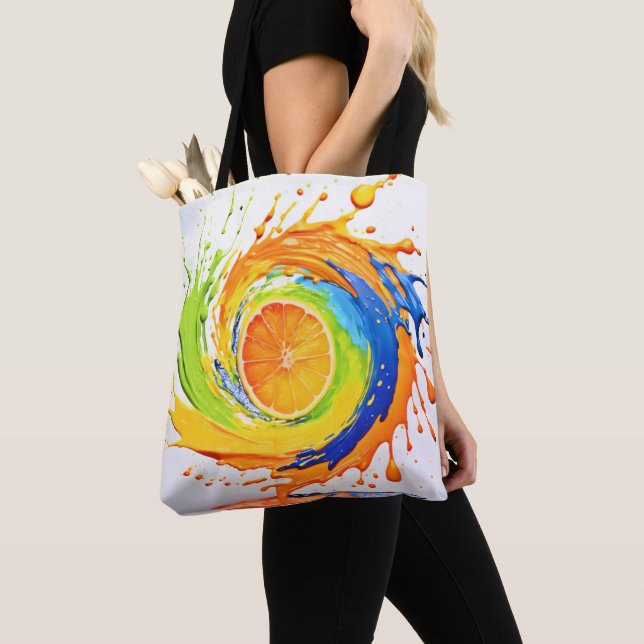 Citrus Splash of Colour Design Tote Bag (Close Up)