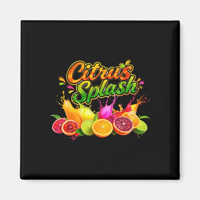 Citrus splash summer vacation fruit graphic  magnet (Front)