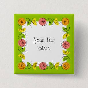 Citrus Square Green Text button square