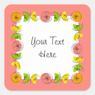 Citrus Square Pink Text sticker square
