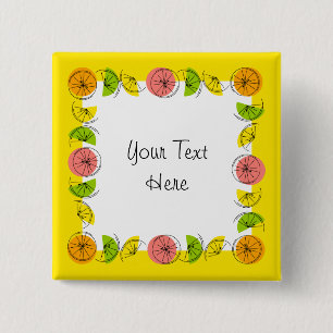 Citrus Square Yellow Text button square