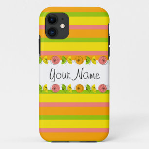 Citrus Stripe Classic Name iPhone 5 case vertical