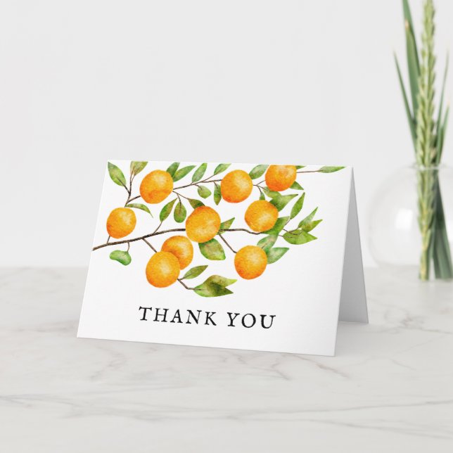 Citrus Summer Bridal Shower Thank You Card (Front)