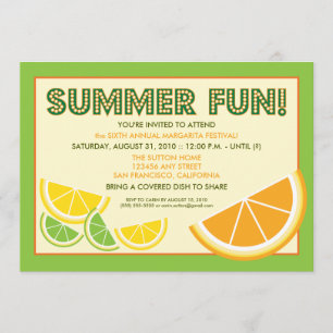 Citrus Summer Fun Cookout Invitation (green)