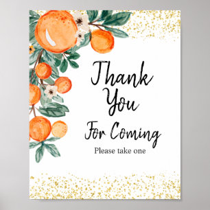 Citrus Summer Orange Thank you for coming Poster