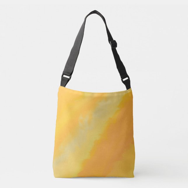 Citrus Sunny Orange Watercolor Pattern Crossbody Bag (Front)