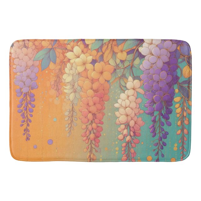 Citrus Sunset Wisteria Bath Mat (Front)