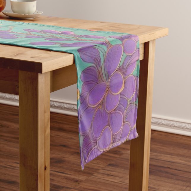 Citrus Sunset Wisteria Long Table Runner (In Situ)