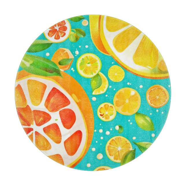 Citrus Symphony: A Juicy Delight Cutting Board (Front)