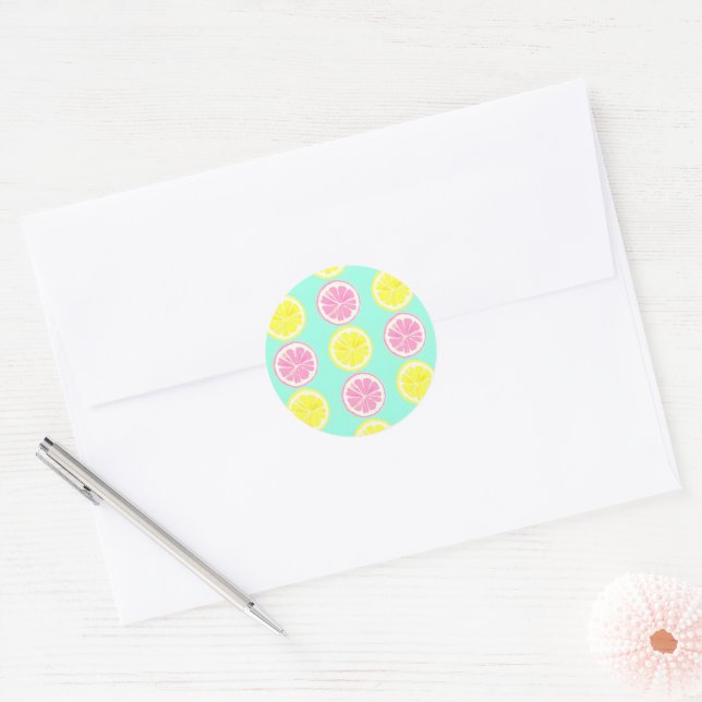 Citrus Symphony Classic Round Sticker (Envelope)