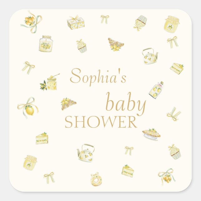 Citrus Tea Party Square Sticker (Front)