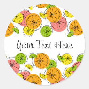Citrus Text sticker round