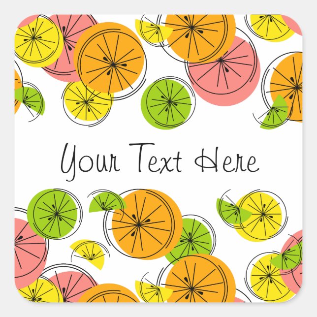 Citrus Text sticker square (Front)