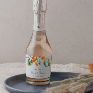 Citrus Themed Bridal Shower Mini Sparkling Wine Label