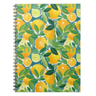 Citrus Tree Artisan Lemons Oranges Limes Colourful Notebook