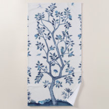 Citrus Tree Chinoiserie Beach Towel