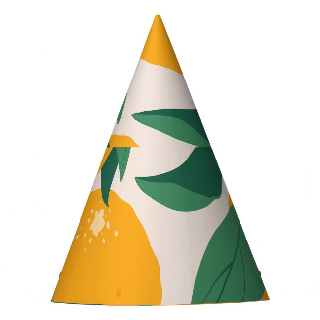 Citrus Tree: Summer Hand Drawn Party Hat (Front)