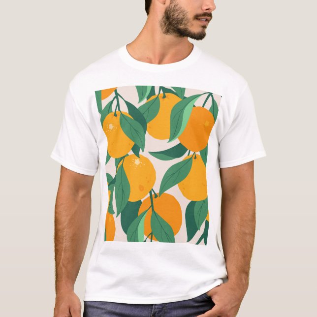 Citrus Tree: Summer Hand Drawn T-Shirt (Front)