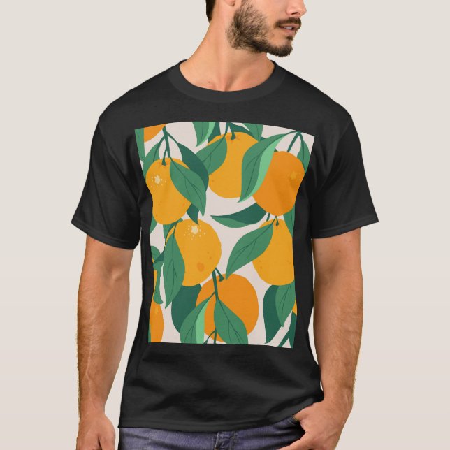 Citrus Tree: Summer Hand Drawn T-Shirt (Front)
