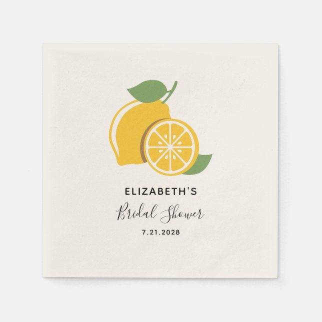 Citrus Tropical Fruit Bridal Shower Paper Napkin (Front)