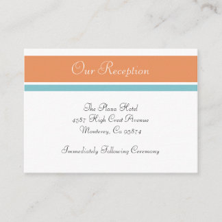 Citrus Tropical Spa Wedding Reception Insert Cards