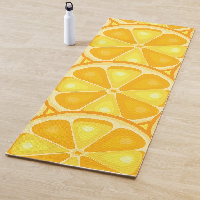 Citrus TROPICAL SUMMER FRUIT Orange lemons Slice Yoga Mat (In Situ)
