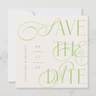 Citrus Twist Modern Calligraphy Save The Date Card