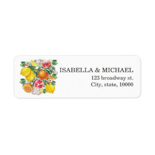 Citrus Watercolor Botanical Wedding Address