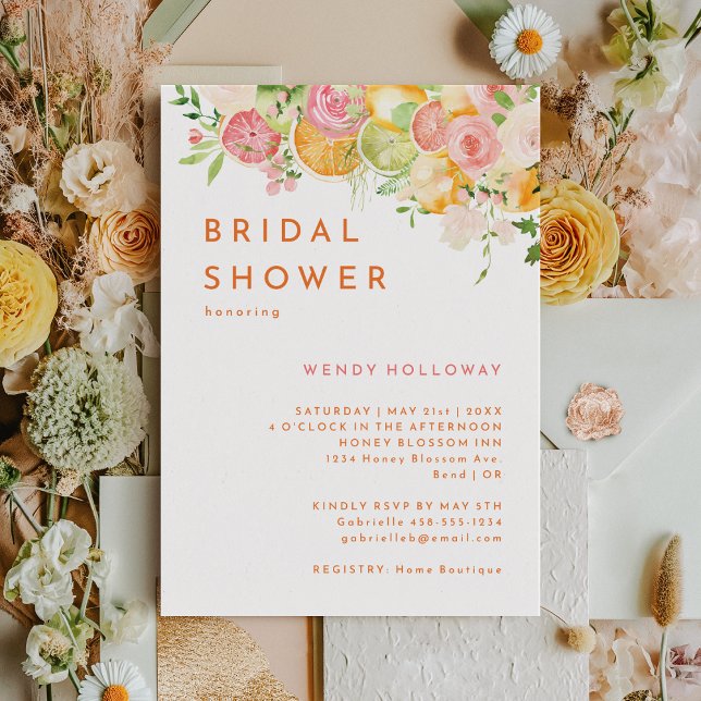 Citrus Watercolor Bridal Shower Invitation (Creator Uploaded)