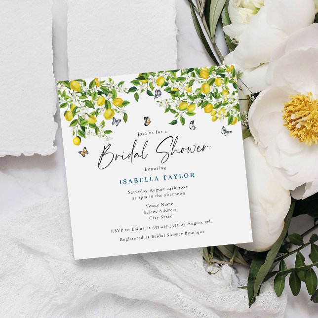 Citrus Watercolor Lemon Bridal Shower Invitation (Creator Uploaded)