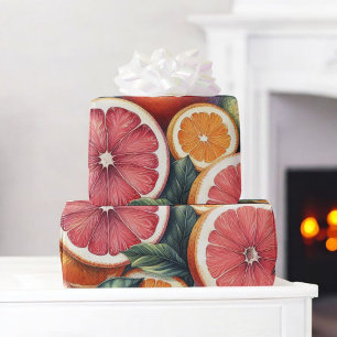 Citrus Watercolor Orange Fruit Botanical Summer Wrapping Paper