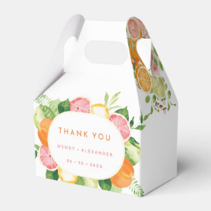 Citrus Watercolor Wedding Thank You Favour Box