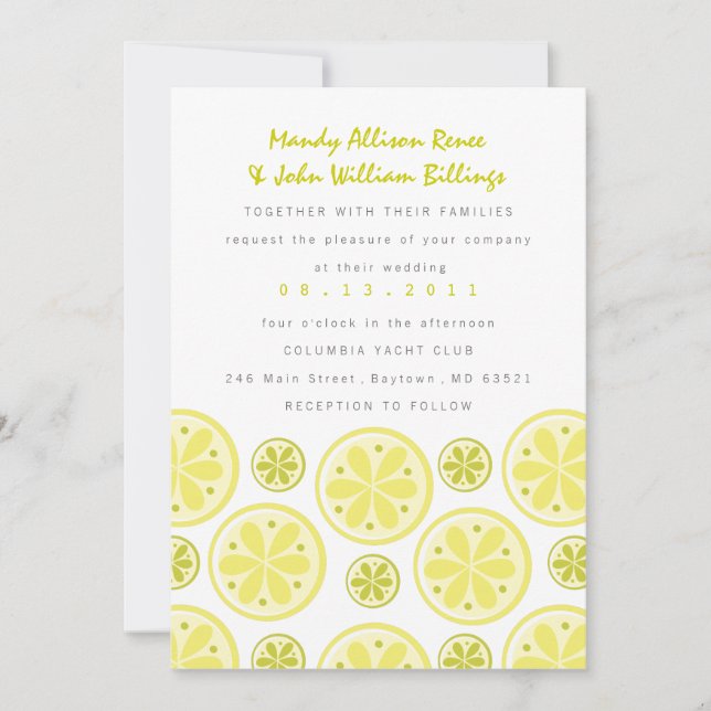 Citrus Wedding Invitation (Front)
