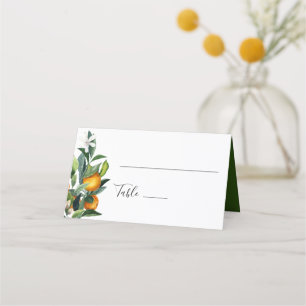 Citrus Wedding Place card with oranges
