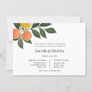 Citrus Wedding Rehearsal Dinner invite