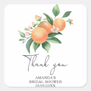 Citrus - Wedding Thank You Square Sticker