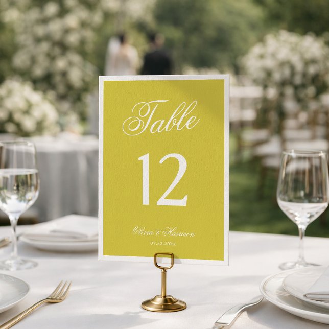 Citrus Wedding Yellow Elegant Table Number (Creator Uploaded)