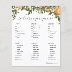 Citrus What's in Your Purse Bridal Shower Game 