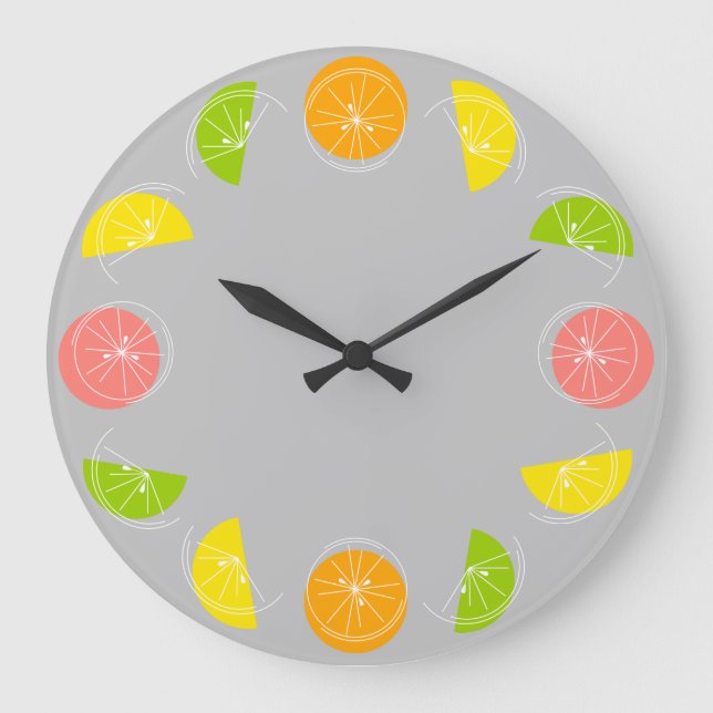 Citrus White clock round grey (Front)