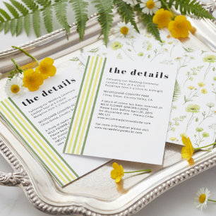 Citrus Wildflower Stripe Accommodation and Details Enclosure Card