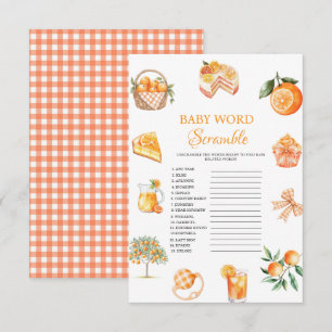 Citrus word scramble baby shower game card