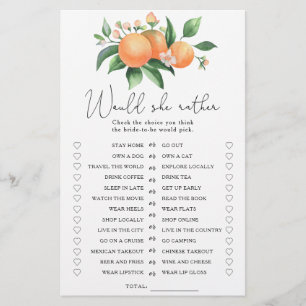 Citrus - Would she rather bridal shower game