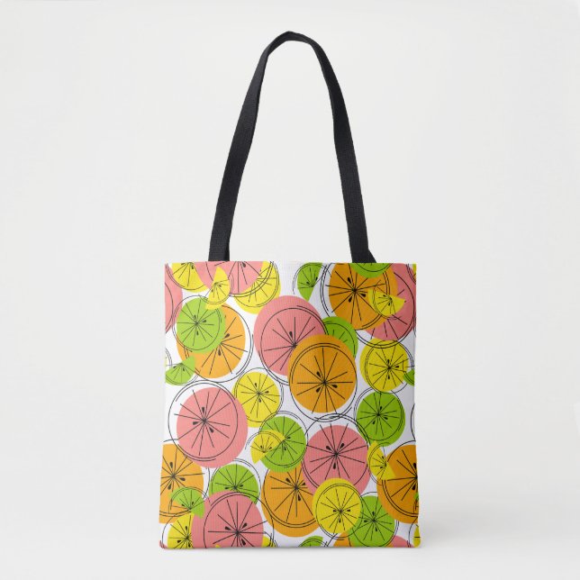Citrus yellow back all over tote bag (Front)