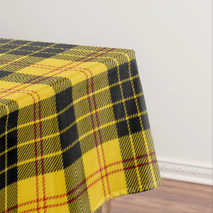 Citrus Yellow Black Plaid Tablecloth
