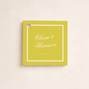 Citrus Yellow Island Old Money Wedding Favour Tag