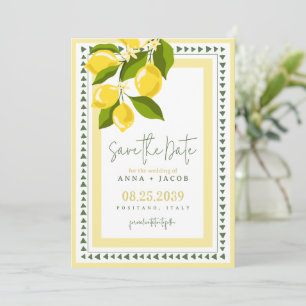 Citrus Yellow Lemon Italian Wedding Save The Date