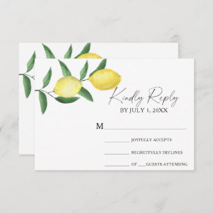Citrus yellow - Wedding RSVP Card