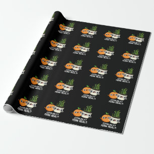 Citrusly Fern Real Funny Citrus Plant Pun Dark BG Wrapping Paper