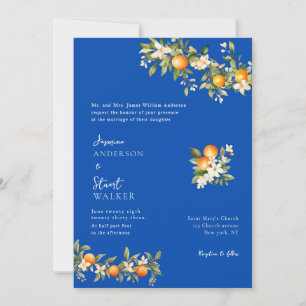 citurs  and blue Wedding  QR Code Invitation